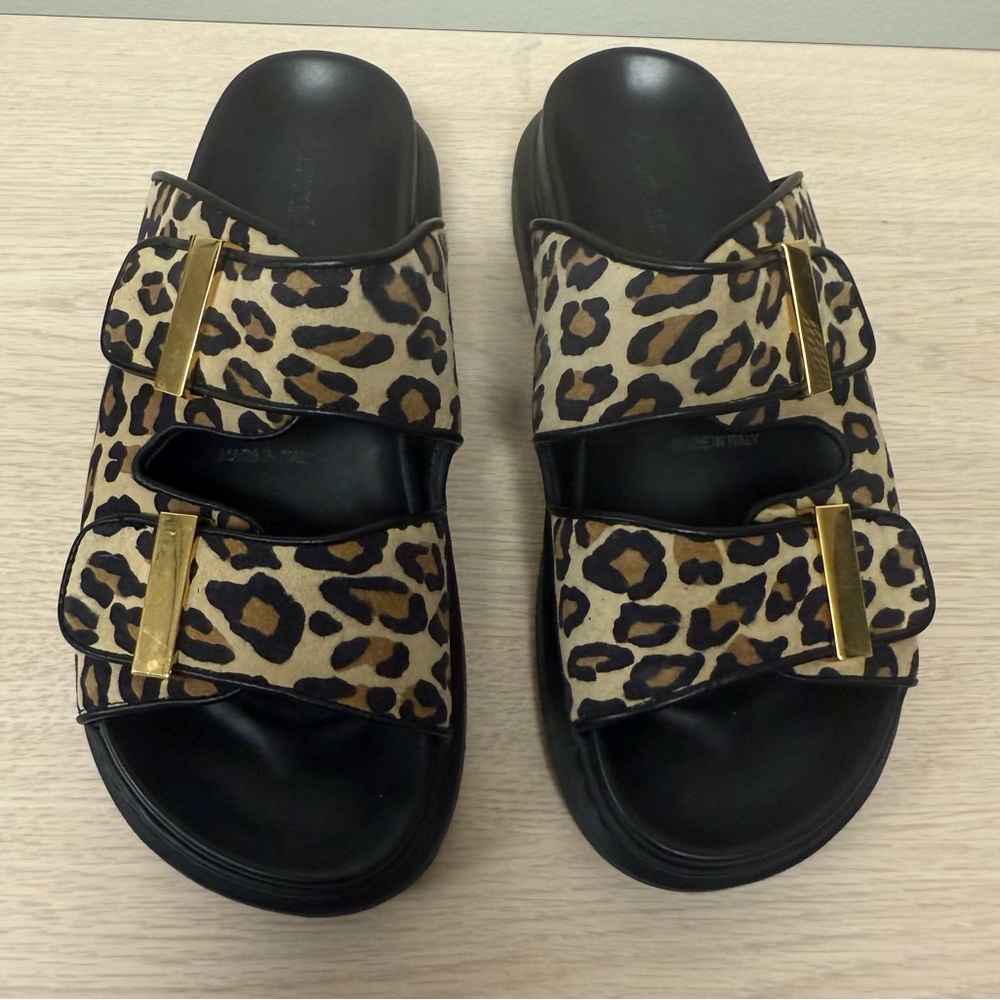 Alexander McQueen Cheeta Leather Slides, Size 37 (US 7,) EUC, Authenticated - Picture 4 of 14